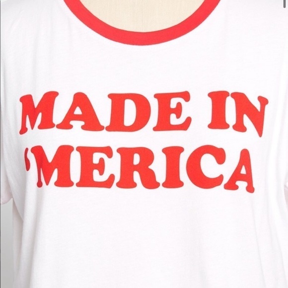 MODCLOTH NWT Made in America Ringer Graphic Tee Large Patriotic 4th of July - Picture 4 of 5